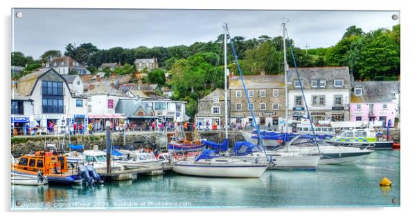 Padstow Harbour Panoramic Acrylic by Diana Mower