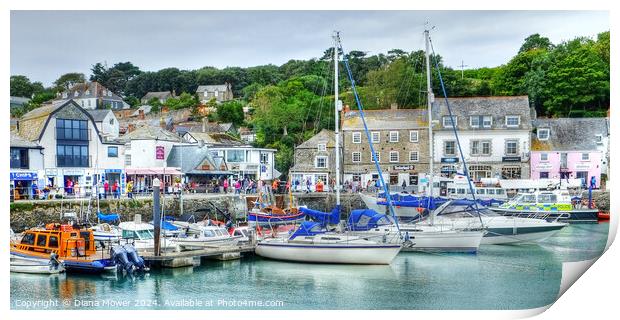 Padstow Harbour Panoramic Print by Diana Mower