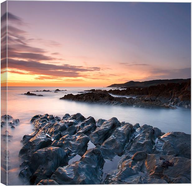 Morte Point Sunset. Canvas Print by Andrew Wheatley