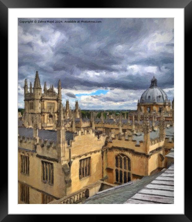 Oxford University View Framed Mounted Print by Zahra Majid