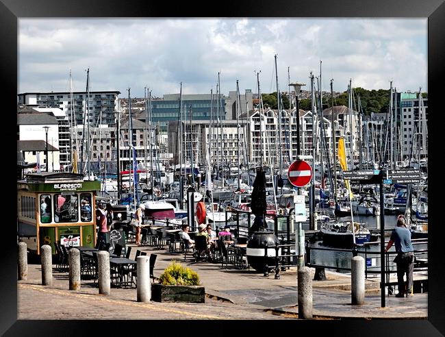 Boats in Plymouth Harbour Framed Print by Bryan 4Pics