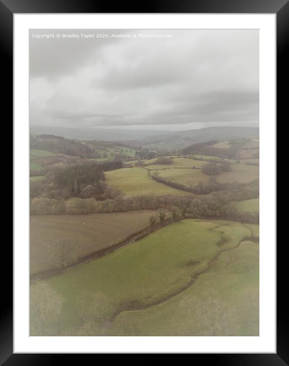 Welsh Countryside - Dreary Yet Beautiful Framed Mounted Print by Bradley Taylor