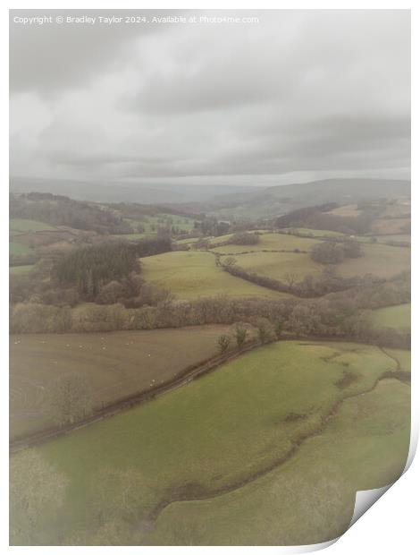 Welsh Countryside - Dreary Yet Beautiful Print by Bradley Taylor