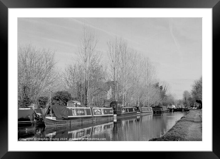 Aldermaston Wharf and The Kennet and Avon Canal in Framed Mounted Print by Stephen Young