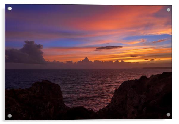 Algarve Coastline At Sunset In Portugal Acrylic by Artur Bogacki