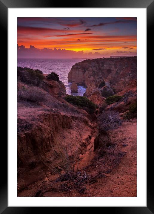 Algarve Coast At Sunset In Portugal Framed Mounted Print by Artur Bogacki