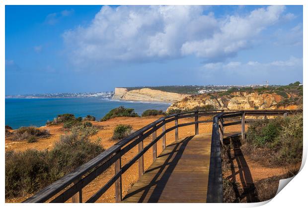 Algarve Landscape With Boardwalk In Portugal Print by Artur Bogacki
