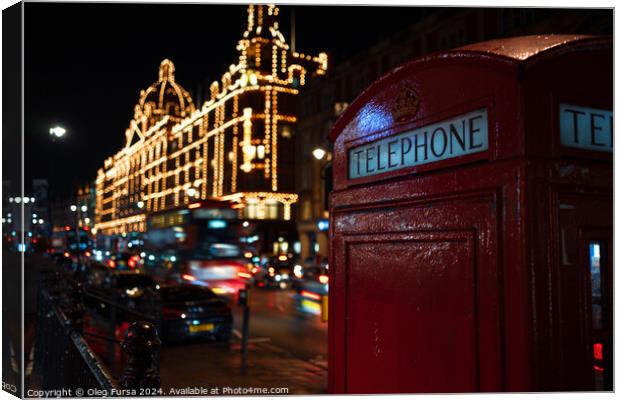 London red telephone box  Canvas Print by Oleg Fursa