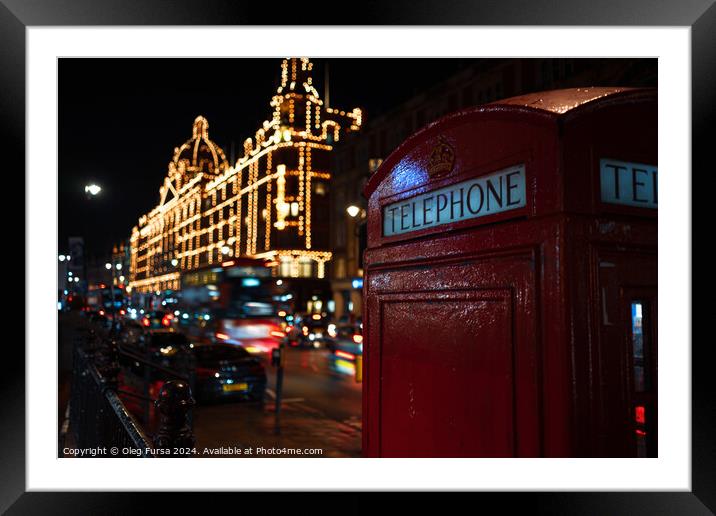 London red telephone box  Framed Mounted Print by Oleg Fursa