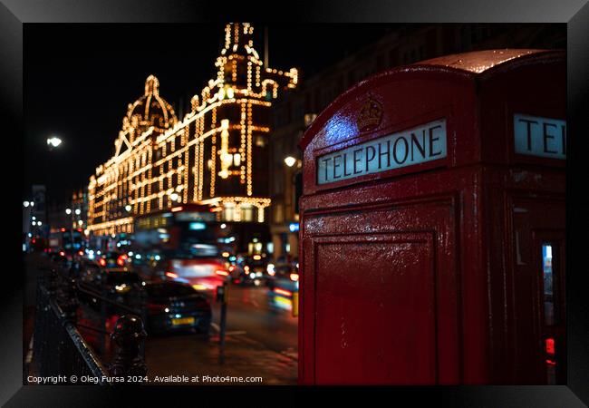 London red telephone box  Framed Print by Oleg Fursa