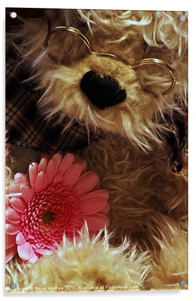 Teddy and Flower Acrylic by Doug McRae