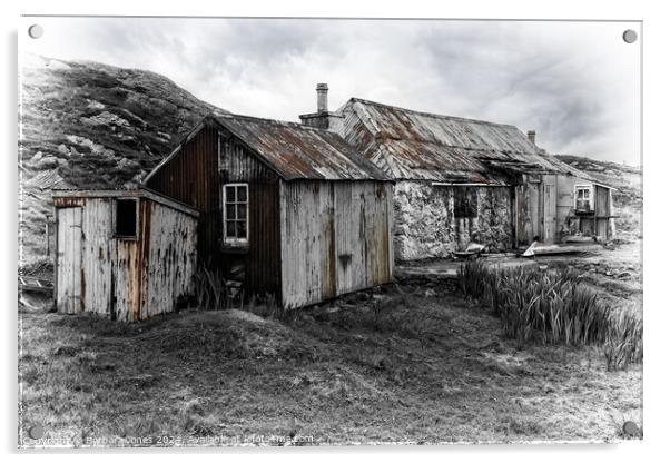 Home No More, Cottage Ruin Isle of Harris Scotland Acrylic by Barbara Jones