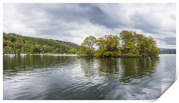 Lake Windermere island panorama Print by Jason Wells