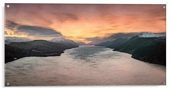 Loch Ness Sunset Acrylic by Apollo Aerial Photography