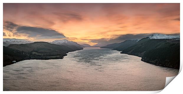 Loch Ness Sunset Print by Apollo Aerial Photography