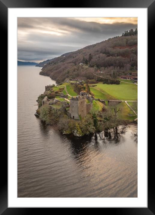 Urquhart Castle Framed Mounted Print by Apollo Aerial Photography