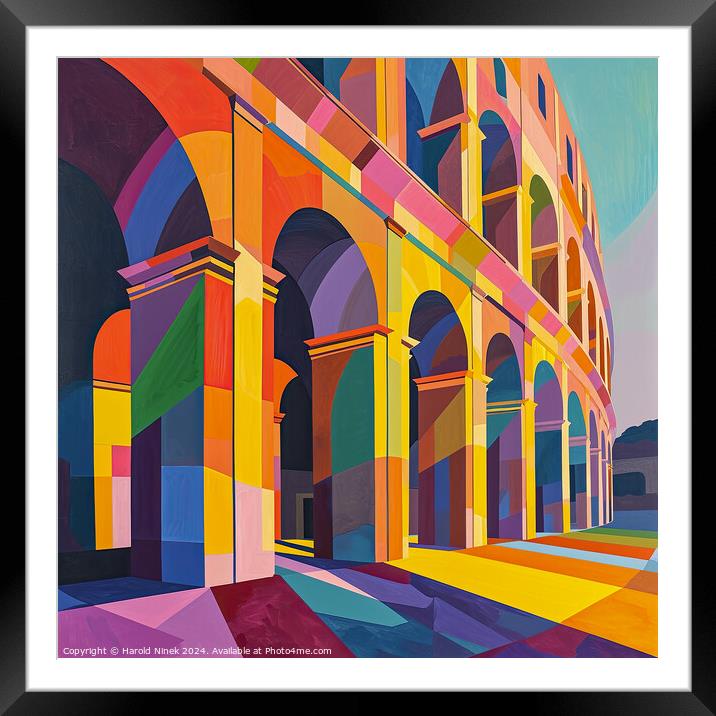 Colosseum Arches Framed Mounted Print by Harold Ninek