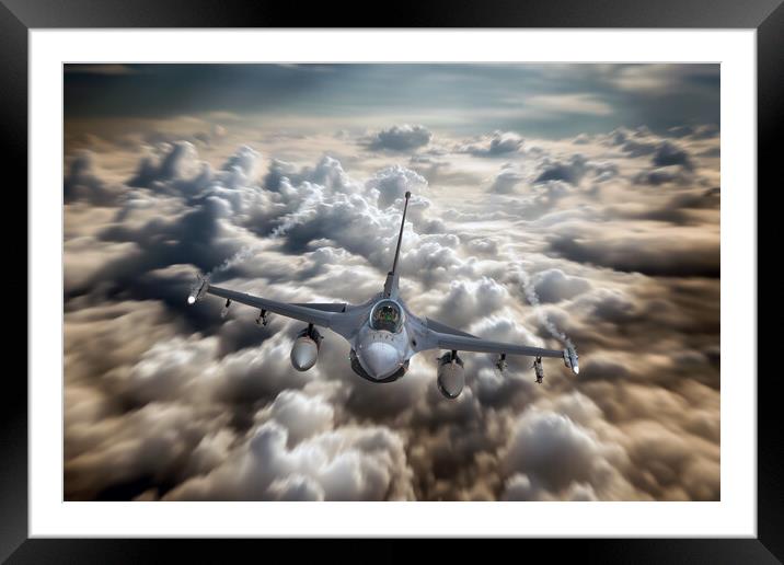 F16 Fighting Falcon Framed Mounted Print by J Biggadike