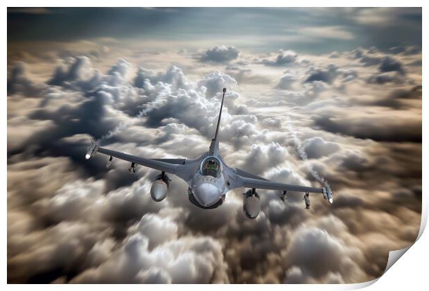 F16 Fighting Falcon Print by J Biggadike