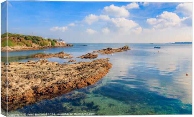 Tranquil Bull Bay on Isle of Anglesey Coast Canvas Print by Pearl Bucknall