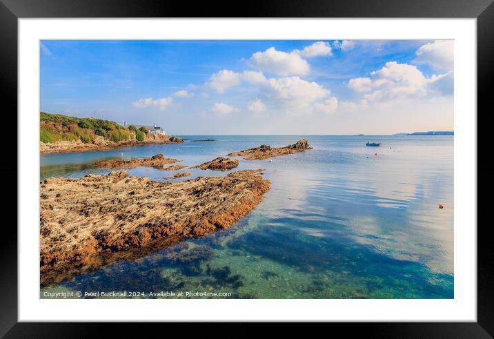 Tranquil Bull Bay on Isle of Anglesey Coast Framed Mounted Print by Pearl Bucknall
