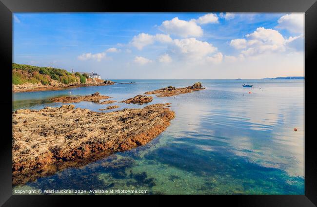 Tranquil Bull Bay on Isle of Anglesey Coast Framed Print by Pearl Bucknall