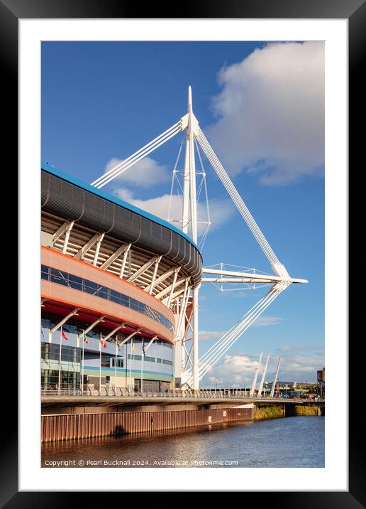 Principality Stadium in Cardiff Framed Mounted Print by Pearl Bucknall