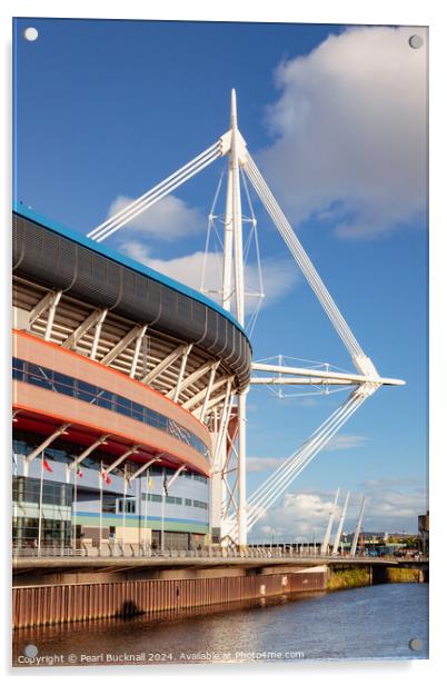 Principality Stadium in Cardiff Acrylic by Pearl Bucknall