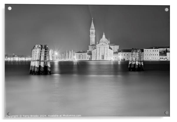 Canale della Giudecca Venice in Monochrome Acrylic by Terry Brooks