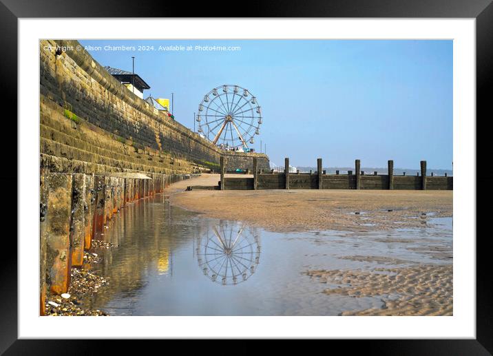Bridlington Beach Reflection  Framed Mounted Print by Alison Chambers
