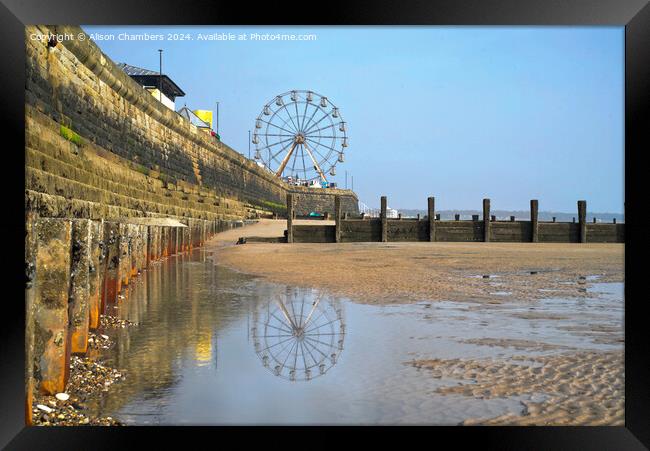 Bridlington Beach Reflection  Framed Print by Alison Chambers