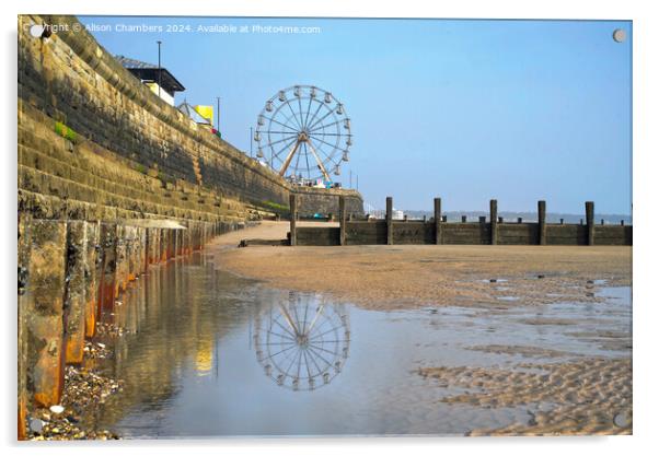 Bridlington Beach Reflection  Acrylic by Alison Chambers