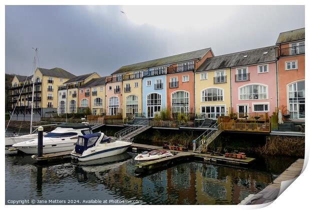 Homes facing the Marina  Print by Jane Metters