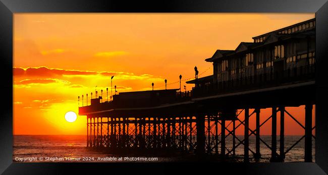 Paignton Pier Sunrise Framed Print by Stephen Hamer