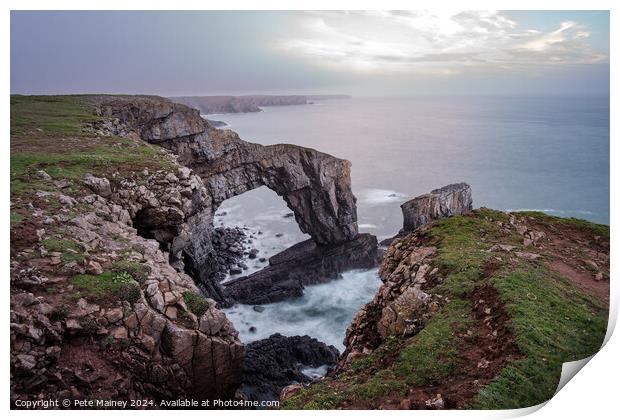 The Green Bridge of Wales Print by Pete Mainey