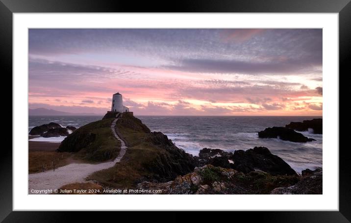 Twr Mawr Lighthouse Framed Mounted Print by Jules Taylor