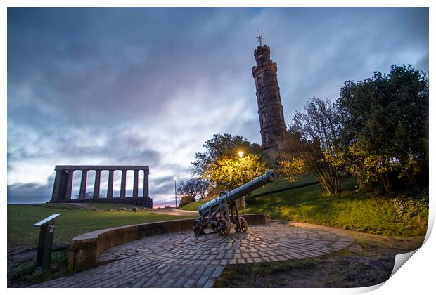 Calton Hill Monuments Print by Apollo Aerial Photography