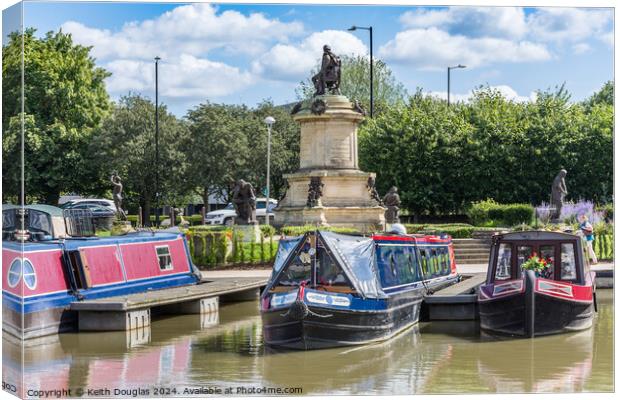 Boats moored in Stratford upon Avon Canvas Print by Keith Douglas