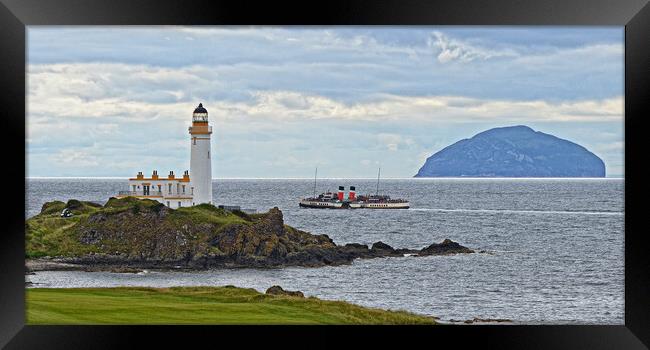 Turnberry lighthouse and Ailsa Craig, PS Waverley Framed Print by Allan Durward Photography