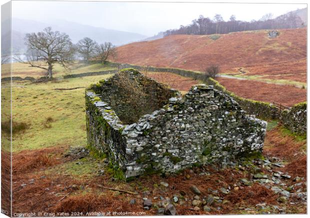 RYDAL WATER DERELICT BARN LAKE DISTRICT Canvas Print by Craig Yates