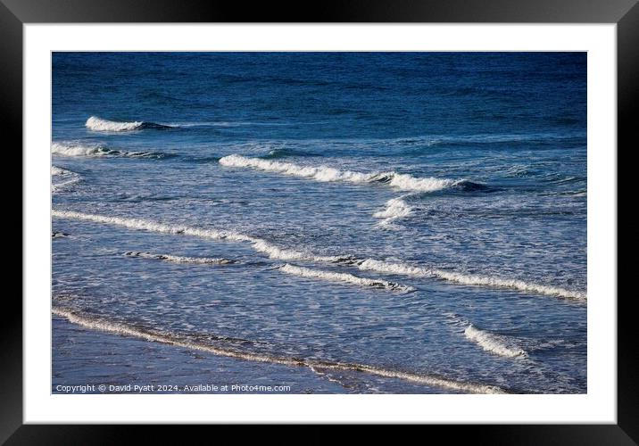 Breaking Waves Cornwall  Framed Mounted Print by David Pyatt