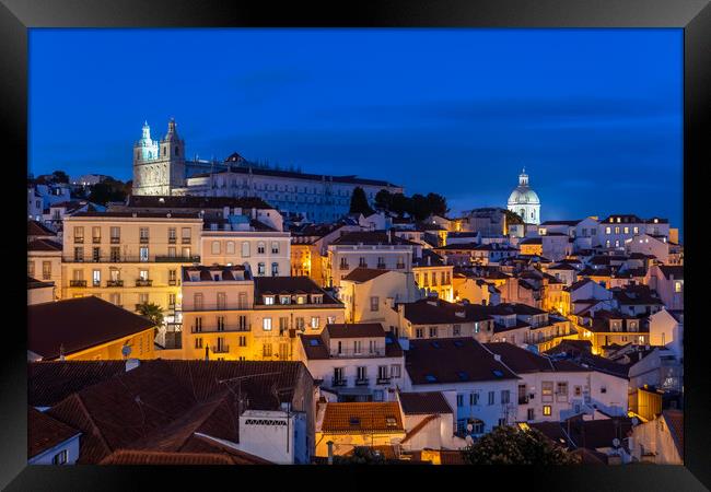 Lisbon by Night in Portugal Framed Print by Artur Bogacki