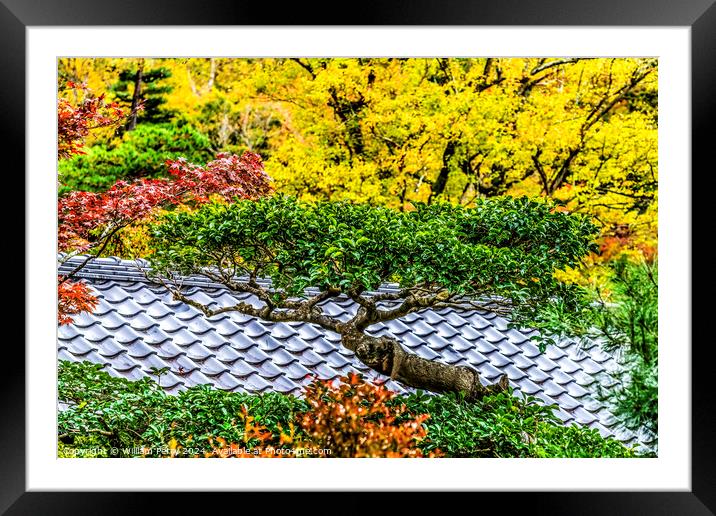 Colorful Tree Fall Leaves Tofuku-Ji Zen Buddhist Temple Kyoto Ja Framed Mounted Print by William Perry