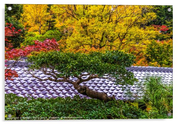 Colorful Tree Fall Leaves Tofuku-Ji Zen Buddhist Temple Kyoto Ja Acrylic by William Perry