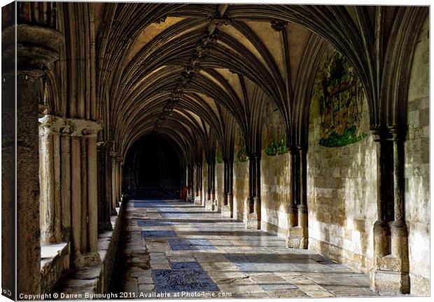 Norwich Cathedral Cloisters Canvas Print by Darren Burroughs