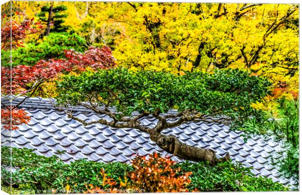 Colorful Tree Fall Leaves Tofuku-Ji Temple Kyoto Japan Canvas Print by William Perry
