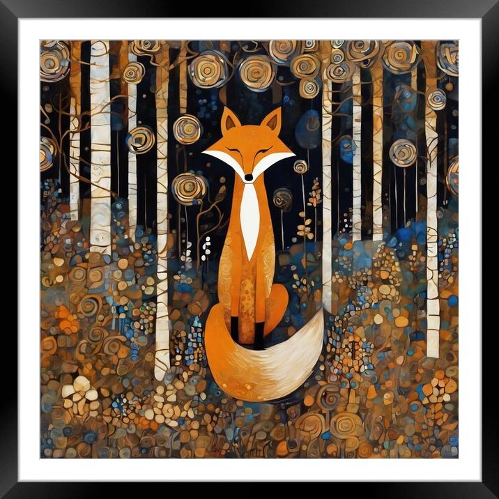 Fox In The Forest Framed Mounted Print by Anne Macdonald