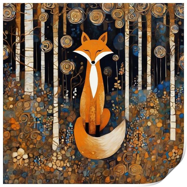 Fox In The Forest Print by Anne Macdonald