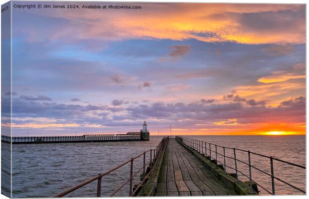 January sunrise at the mouth of the River Blyth  Canvas Print by Jim Jones