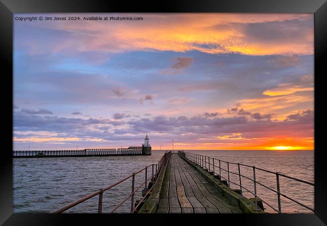 January sunrise at the mouth of the River Blyth  Framed Print by Jim Jones